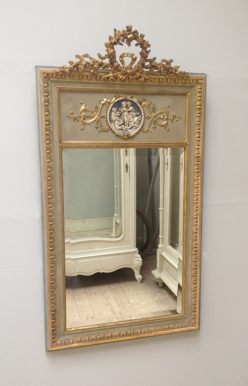 FRENCH ANTIQUE TRUMEAU MIRROR